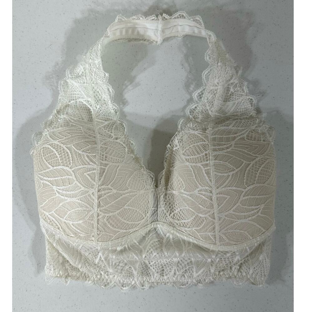 Daytrip Padded Halter Bra Size Small White Lace